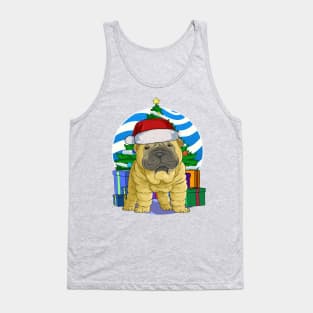 Chinese Shar-Pei Dog Cute Santa Christmas Gift Tank Top